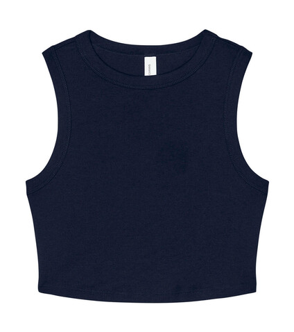 Bella Women`s Micro Rib Muscle Crop Tank, Solid Navy Blend, XS bedrucken, Art.-Nr. 026062092