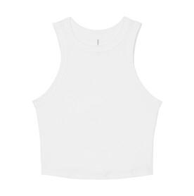 Bella Women`s Micro Rib Racer Tank, Solid White Blend, XS bedrucken, Art.-Nr. 027060042