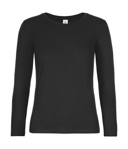 B &amp; C #E190 LSL /women, Black, S bedrucken, Art.-Nr. 030421013