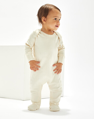 BabyBugz Baby Sleepsuit with Scratch Mitts, White, 6-12 bedrucken, Art.-Nr. 030470003