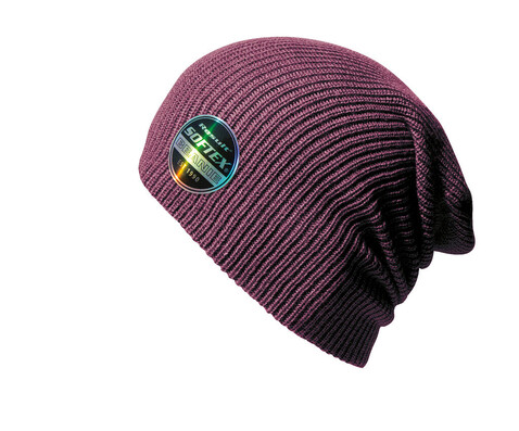 Result Caps Softex Beanie, Burgundy, One Size bedrucken, Art.-Nr. 031344480