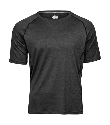 Tee Jays COOLdry Tee, Black Melange, L bedrucken, Art.-Nr. 037541095