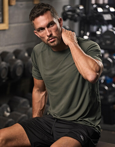 Tee Jays COOLdry Tee, Olive Melange, M bedrucken, Art.-Nr. 037545334 Tee Jays COOLdry Tee, Olive Melange, M bedrucken, Art.-Nr. 037545334