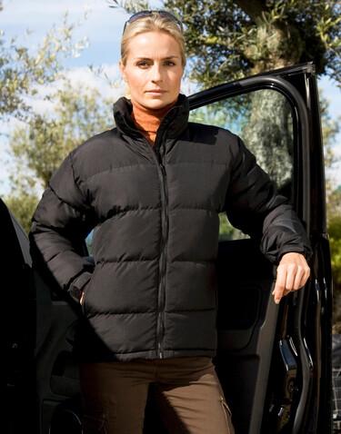 Result Ladies` Holkam Down Feel Jacket, Black, XL bedrucken, Art.-Nr. 041331016