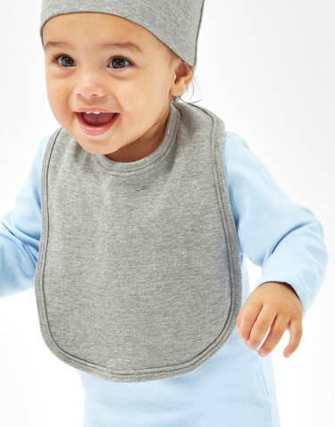 BabyBugz Baby Bib, Heather Grey Melange, One Size bedrucken, Art.-Nr. 042471260