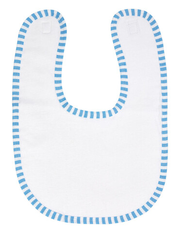 SG ACCESSORIES - TOWELS Arno Baby Bib, White/Baby Blue, One Size bedrucken, Art.-Nr. 042640580