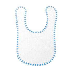 SG ACCESSORIES - TOWELS Arno Baby Bib, White/Baby Blue, One Size bedrucken, Art.-Nr. 042640580