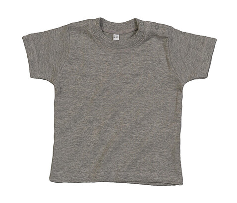 BabyBugz Baby T-Shirt, Heather Grey Melange Organic, 6-12 bedrucken, Art.-Nr. 047471193