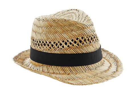 Beechfield Straw Summer Trilby, Natural, S/M bedrucken, Art.-Nr. 049690081