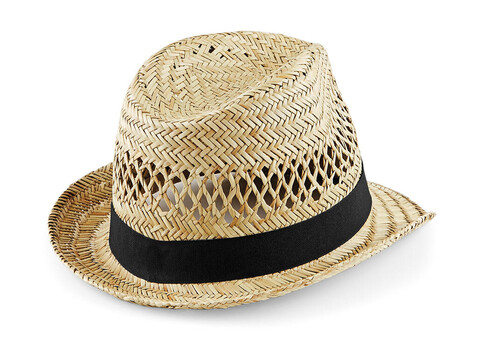 Beechfield Straw Summer Trilby, Natural, S/M bedrucken, Art.-Nr. 049690081