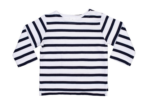 BabyBugz Baby Breton Top, White/Navy, 6-12 bedrucken, Art.-Nr. 056470523