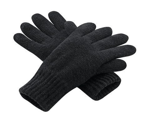 Beechfield Classic Thinsulate™ Gloves, Black, L/XL bedrucken, Art.-Nr. 061691012