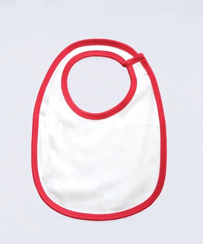 BabyBugz Single Layer Bib, White/Red, One Size bedrucken, Art.-Nr. 069470540 BabyBugz Single Layer Bib, White/Red, One Size bedrucken, Art.-Nr. 069470540