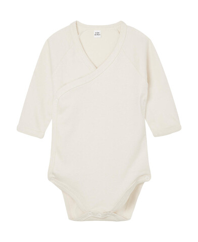 BabyBugz Baby Long Sleeve Kimono Bodysuit, Organic Natural, 0-3 bedrucken, Art.-Nr. 070470081
