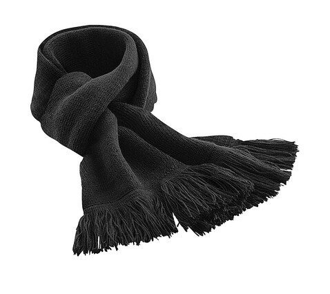 Beechfield Classic Knitted Scarf, Black, One Size bedrucken, Art.-Nr. 071691010