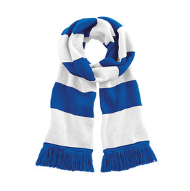 Beechfield Stadium Scarf, Bright Royal/White, One Size bedrucken, Art.-Nr. 072693510