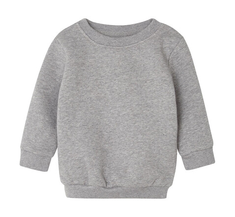 BabyBugz Baby Essential Sweatshirt, Heather Grey Melange, 6-12 bedrucken, Art.-Nr. 074471263