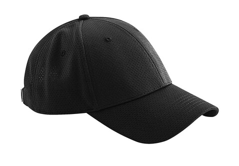 Beechfield Air Mesh 6 Panel Cap, Black, One Size bedrucken, Art.-Nr. 074691010