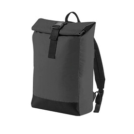 Bag Base Reflective Roll-Top Backpack, Black Reflective, One Size bedrucken, Art.-Nr. 075291060 Bag Base Reflective Roll-Top Backpack, Black Reflective, One Size bedrucken, Art.-Nr. 075291060