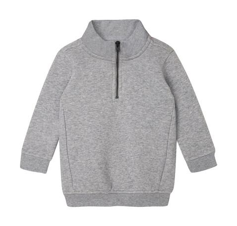 BabyBugz Baby Quarter Zip Sweat, Heather Grey Melange, 12-18 bedrucken, Art.-Nr. 076471264
