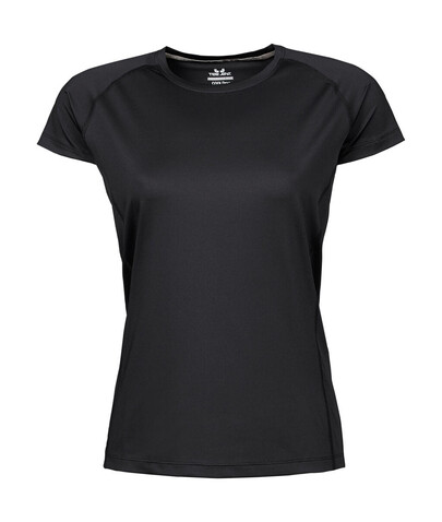 Tee Jays COOLdry Ladies` Tee, Black, 2XL bedrucken, Art.-Nr. 077541017