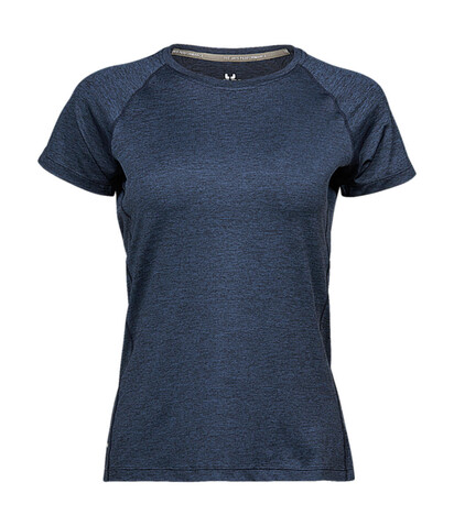 Tee Jays COOLdry Ladies` Tee, Navy Melange, XL bedrucken, Art.-Nr. 077542096
