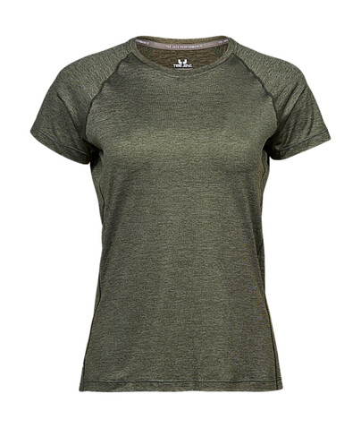 Tee Jays COOLdry Ladies` Tee, Olive Melange, M bedrucken, Art.-Nr. 077545334