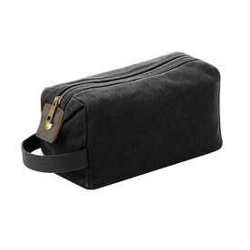 Quadra Heritage Waxed Canvas Wash Bag, Black, One Size bedrucken, Art.-Nr. 079301010 Quadra Heritage Waxed Canvas Wash Bag, Black, One Size bedrucken, Art.-Nr. 079301010