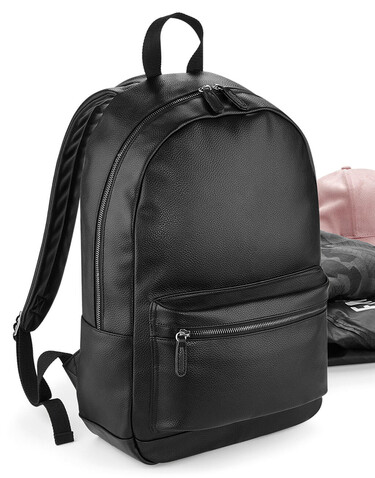 Bag Base Faux Leather Fashion Backpack, Black, One Size bedrucken, Art.-Nr. 083291010