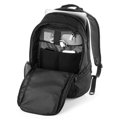 Quadra Vessel™ Slimline Laptop Backpack, Black, One Size bedrucken, Art.-Nr. 084301010