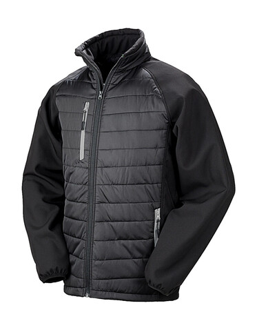 Result Compass Padded Softshell, Black/Grey, XS bedrucken, Art.-Nr. 084331512