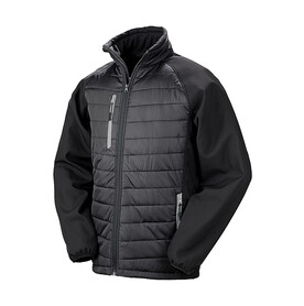 Result Compass Padded Softshell, Black/Grey, XS bedrucken, Art.-Nr. 084331512