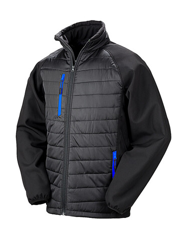Result Compass Padded Softshell, Black/Royal, XL bedrucken, Art.-Nr. 084331946