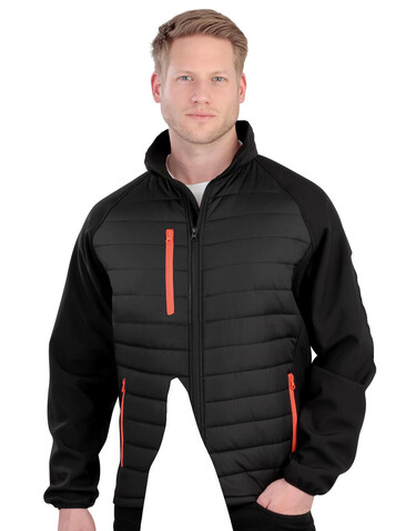 Result Compass Padded Softshell, Black/Orange, L bedrucken, Art.-Nr. 084331785
