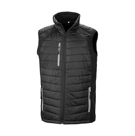 Result Compass Padded Softshell Gilet, Black/Grey, XS bedrucken, Art.-Nr. 085331512