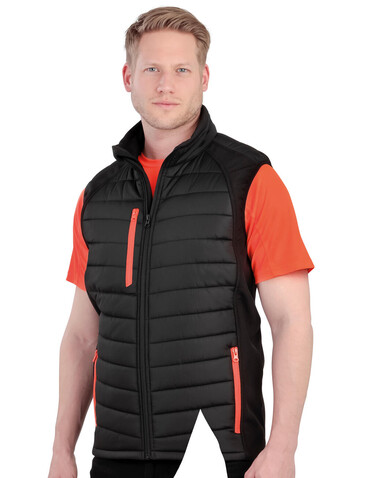 Result Compass Padded Softshell Gilet, Navy/Red, 3XL bedrucken, Art.-Nr. 085332548