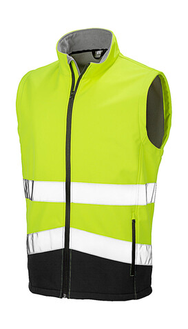 Result Printable Safety Softshell Gilet, Fluorescent Yellow/Black, S bedrucken, Art.-Nr. 087336713