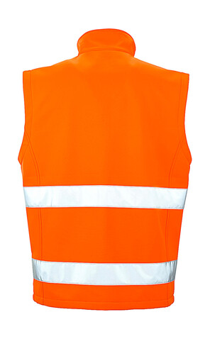 Result Printable Safety Softshell Gilet, Fluorescent Orange/Black, S bedrucken, Art.-Nr. 087334783