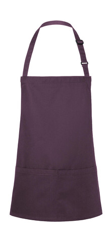 Karlowsky Short Bib Apron Basic with Buckle and Pocket, Aubergine, One Size bedrucken, Art.-Nr. 088674450