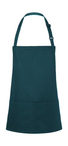 Karlowsky Short Bib Apron Basic with Buckle and Pocket, Pine Green, One Size bedrucken, Art.-Nr. 088675290