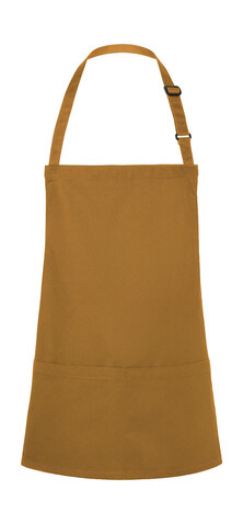 Karlowsky Short Bib Apron Basic with Buckle and Pocket, Mustard, One Size bedrucken, Art.-Nr. 088676450