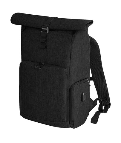 Quadra Q-Tech Charge Roll-Top Backpack, Black, One Size bedrucken, Art.-Nr. 089301010
