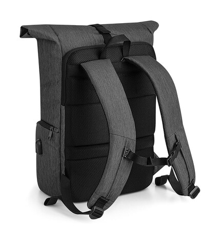 Quadra Q-Tech Charge Roll-Top Backpack, Granite Marl, One Size bedrucken, Art.-Nr. 089301100