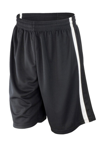 Result Men`s Quick Dry Basketball Shorts, Black/White, S bedrucken, Art.-Nr. 092331502