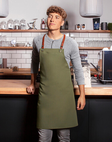 Karlowsky Bib Apron Green-Generation, Steel Blue, One Size bedrucken, Art.-Nr. 094672070