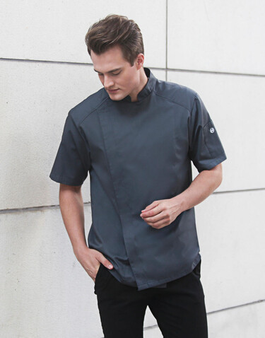 Karlowsky Short-Sleeve Chef Jacket Modern-Look, Anthracite, 46 (S) bedrucken, Art.-Nr. 097671400
