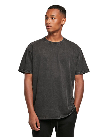 Build Your Brand Acid Washed Heavy Oversize Tee, Asphalt, 2XL bedrucken, Art.-Nr. 100391085