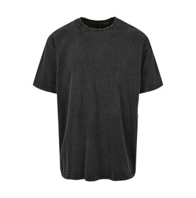 Build Your Brand Acid Washed Heavy Oversize Tee, Black, XS bedrucken, Art.-Nr. 100391010