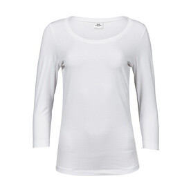 Tee Jays Ladies` 3/4 Sleeve Stretch Tee, White, S bedrucken, Art.-Nr. 100540003