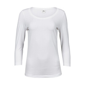 Tee Jays Ladies` 3/4 Sleeve Stretch Tee, White, S bedrucken, Art.-Nr. 100540003 Tee Jays Ladies` 3/4 Sleeve Stretch Tee, White, S bedrucken, Art.-Nr. 100540003